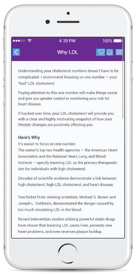 Personalize your Cholesterol Control on the Go with Nutritionist Certified Health App